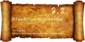 Hlavács Krisztofer névjegykártya
